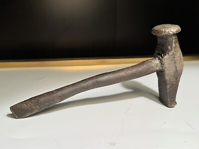 #ad Vintage Antique Well Used And Tattered Hammer With Industrial Design $7.00