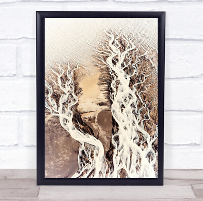 #ad Iceland Skaftafell roots Aerial Pattern Above Delta Wall Art Print GBP 9.19