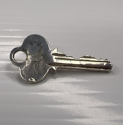 #ad 925 Sterling Silver Retro Pendant Large Vintage Key $26.00