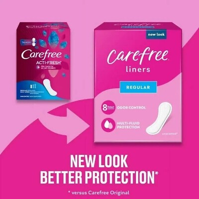 #ad CAREFREE® Panty Liners Regular Flat Unscented 8 Hour Odor Control 120ct. $7.98