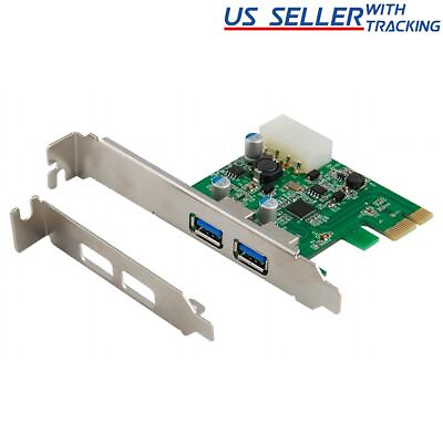 #ad 2 Port USB 3.0 PCI Express PCIe Adapter Controller Card Low Profile $13.49