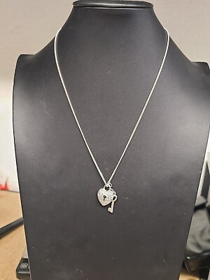 #ad 20quot; 925 Chain With Heart Lock and Key Pendant $24.95