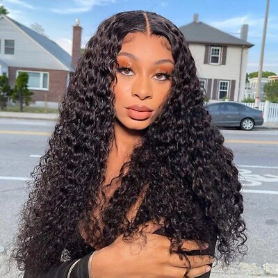 #ad Long Black Kinky Curly Synthetic Wig for Black Women Afro Natural Daily Hair Wig $20.67