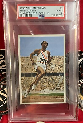 #ad 1936 Muhlen Franck Olympics Jesse Owens #1 Series 11 PSA 2 Olympia $99.99