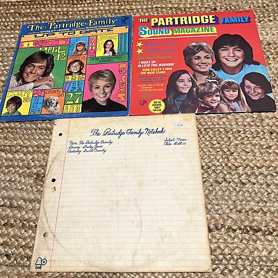 3 Partridge Family LPs The Partridge Family Sound Magazine Up To Date Notebook $5.99