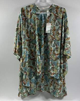 #ad Simply Noelle Kimono Wrap All Over Print Sparkle One Size Open Drape Layers NWT $28.80