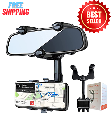#ad 360° Car Phone Holder Rotatable And Retractable Mirror Multifunctional Rearview $9.99