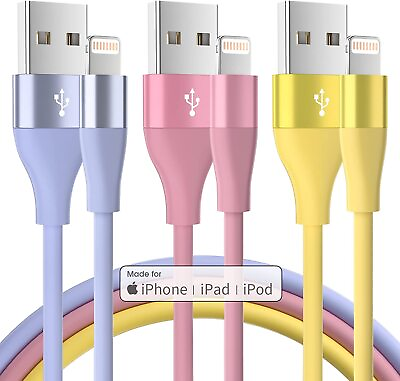 #ad 3pack Heavy Duty Fast Charger USB Cable For iPhone 13 12 11 X XR 8 Charging Cord $8.96