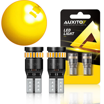 #ad Canbus Light LED Bulbs 192 168 194 T10 Amber 3000K Error Free Front Side marker $7.99