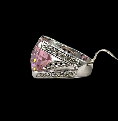 #ad Technibond HUGE Simulated Pink Diamond Cocktail Ring $49.95