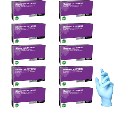 #ad Shamrock Supreme Blue Nitrile Exam Gloves Size Small Case Pack of 950 $160.00