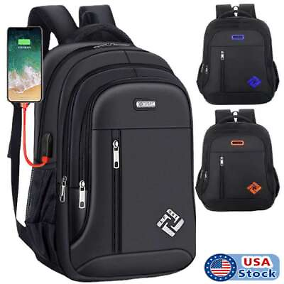 #ad Waterproof Oxford Laptop Backpack Travel Business Shool Book Bag with USB Port $13.67