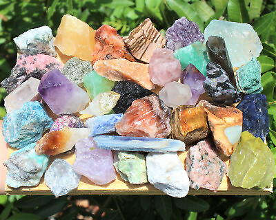 #ad Bulk Mixed Crafters Collection: Gems Crystal Natural Rough Raw 2000 Carat Lot $17.50