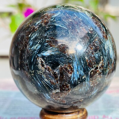 #ad 353g Natural Astrophyllite Fireworks Stone Quartz Crystal Sphere Ball Healing $49.99