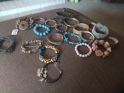#ad Bracelets lot used 23 Total Vintage And New $52.99