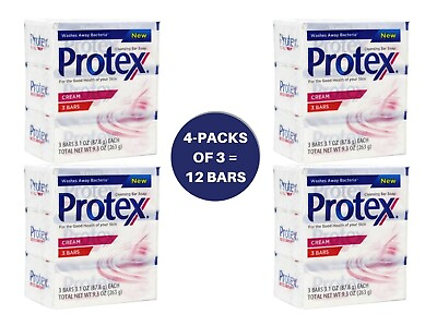 #ad Protex Cream Cleansing Bar Soap 4 Pack of 3 Units Each 12 Bars $32.99