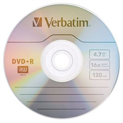 #ad 25 VERBATIM DVDR 16X 4.7GB Silver Branded Logo Media Disc in Paper Sleeves $12.90