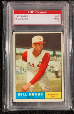#ad 1960 Topps Baseball Card Bill Henry Pitcher #66 Graded 9 MINT CF 61223 $12.99