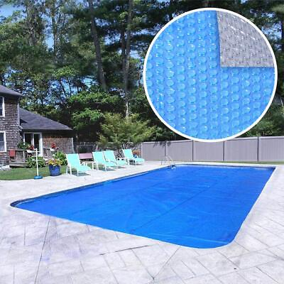 #ad Crystal Blue Pool Solar Cover 40#x27;x20#x27; Rectangular Blue Silver In GroundOutdoor $240.11