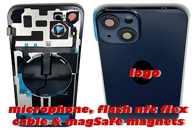 #ad iPhone 14 amp; Plus Back Glass Cover: Rear Door with flex cables: flash mic nfc $29.99
