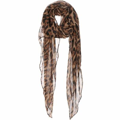 #ad #ad Comfy Soft Leopard Cheetah Print Scarf Shawl Animal Brown New with Hanger $9.90