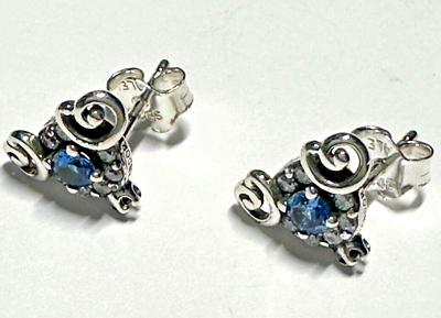 #ad *BRAND NEW* Pandora Disney Cinderella Pumpkin Coach Blue Stud Earrings 299193C01 $62.00