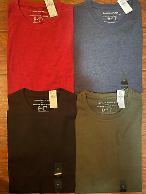 #ad Banana Republic Men#x27;s Short Sleeve Crew Neck Premium Wash T Shirts S XXL Choice $21.89