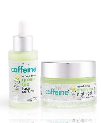 #ad mCaffeine Green Tea Night Hydration Routine With Face Serum Night Gel Pack of 2 $35.40