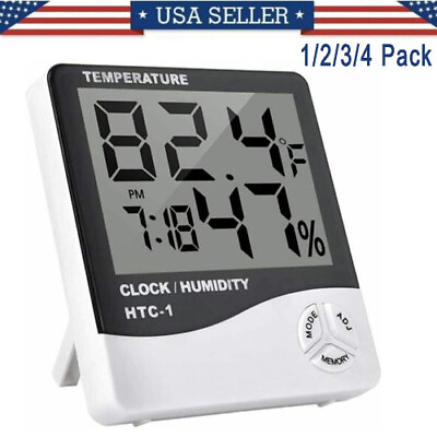 #ad THERMOMETER INDOOR Digital LCD Hygrometer Temperature Humidity Meter Alarm Clock $19.99