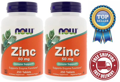 #ad NOW Foods Zinc Gluconate 50 mg 250 Tablets Immune Support Pack of 2 $17.59
