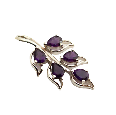 #ad Exclusive Amethyst Pendant 925 Silver Gemstone Purple Gift Great $126.67