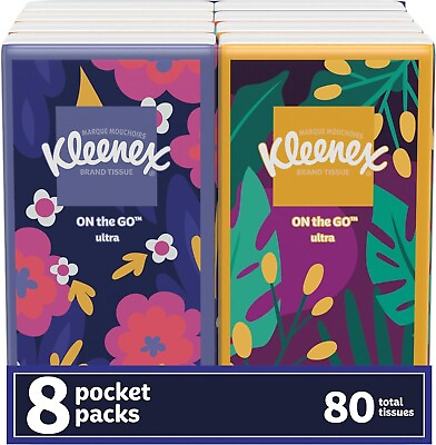 #ad Kleenex Trusted Care Facial Tissues 8 On The Go Travel Packs 10 Count Pack of $4.99