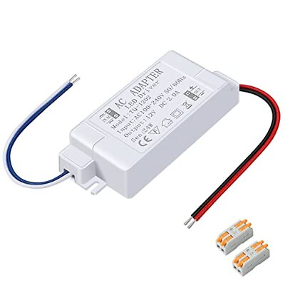 #ad LED Power Supply 12V LED Driver 24W 2A 110V AC to 12V DC Converter for LED... $19.40