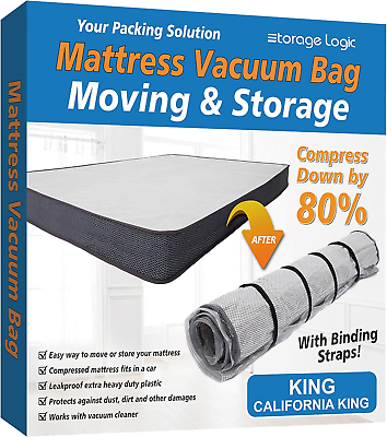 #ad King Cal King Foam Mattress Vacuum Bag for Moving Storage Vacuum Seal Mattress $36.97