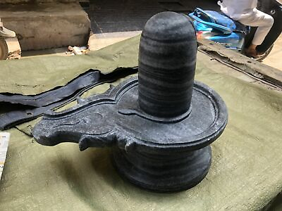 #ad 15quot; Height x18quot; Length x12quot; SHIVLING BLACK MARBLE STATUE SHIVA LING HINDU POOJA $1056.33