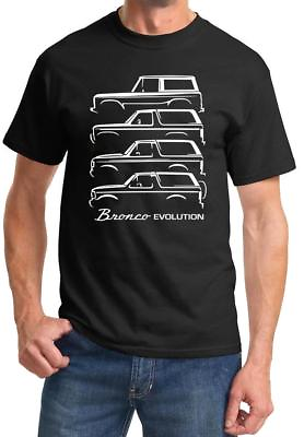 #ad 1966 92 Ford Bronco Evolution Classic Outline Design Tshirt NEW FREE SHIPPING $20.00