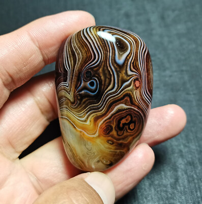 #ad TOP 64.2 g Natural Polished Silk Banded Lace Agate Crystal Madagascar GG83 $19.90