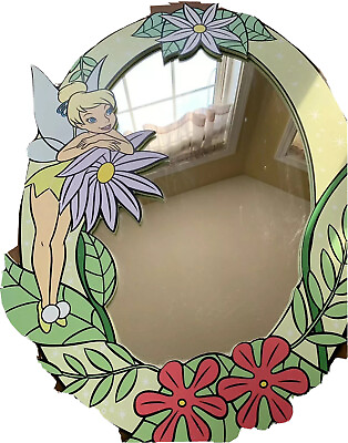 #ad Large Disney Tinkerbell Mirror Wall Mirror Hard to Find $159.88