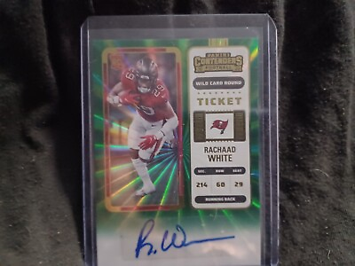 #ad Rachaad White 2022 Contenders Green Wild Card Round Rookie Auto 193 Buccaneers $65.00