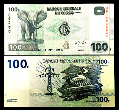 #ad Congo 100 FRANCS Banknote World Paper Money UNC Currency Bill Note $3.76