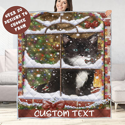 #ad Tuxedo Cats Quilt Bedding Personalized Christmas Gift Many Designs NWT $59.99