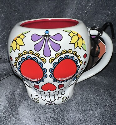 #ad Day Of The Dead Sugar Skull Coffee Mug 12oz $10.00