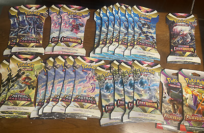 Pokemon Lot of 25 Sword amp; Shield amp; Scarlet Violet 10 Game Cards Booster Pack $74.99