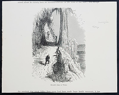 #ad 1882 Picturesque Canada Antique Print of Barnetts Stair Niagara Falls Ontario $36.69