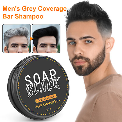 #ad Men#x27;s Grey Coverage Bar Shampoo Hair Darkening Black Soap for Grey Hair Cover US $7.99