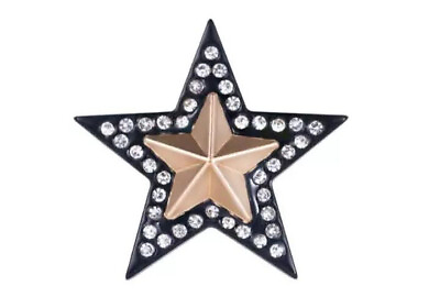 #ad Star with Rhinestone Gold Vintage Resin Pin Brooch D 5807 $1.99