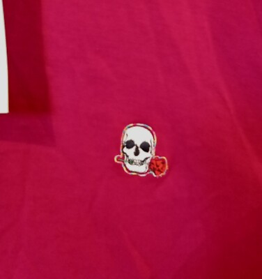 #ad NWT Robert Graham Mens 3XL XXL Polo Shirt Short Sleeve Maroon Wine Skull Rose $54.95