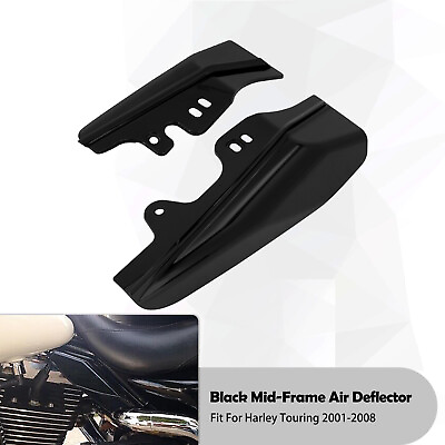#ad Gloss Black Mid Frame Air Heat Deflectors Fit For Harley Touring Glide 2001 2008 $21.99