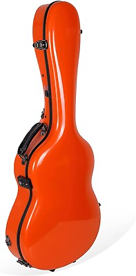 #ad Crossrock Deluxe Fiberglass Classical Guitar Case 4 4 Full Size TSA Lock $377.99