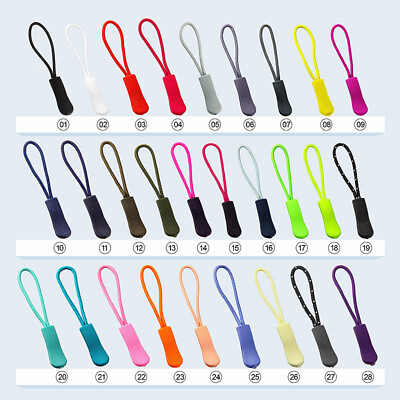 #ad 10× Zipper Pull Puller End Fit Rope Tag Fixer Zip Cord Replacement Clip Backpack AU $3.39